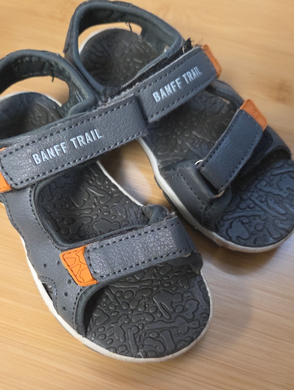 Kids' Gray and Orange Outdoor Sandals